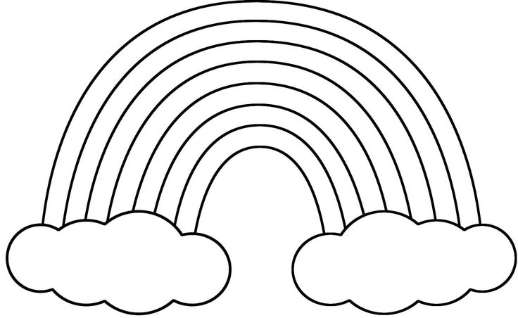 rainbow clipart black and white