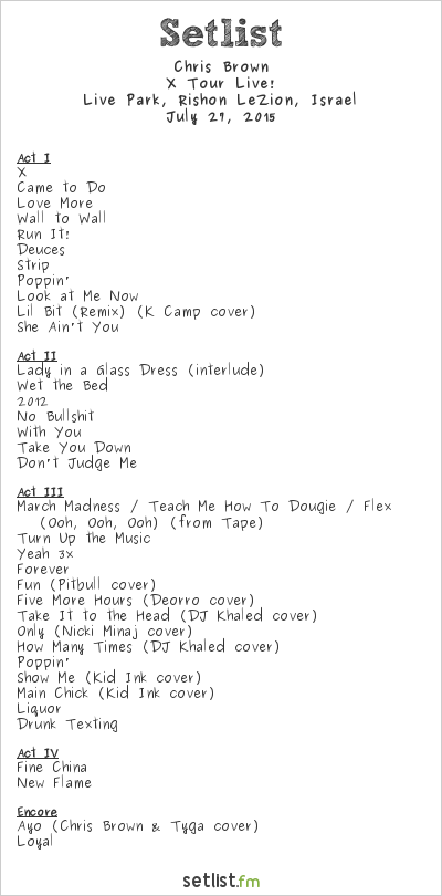 chris brown setlist 2023