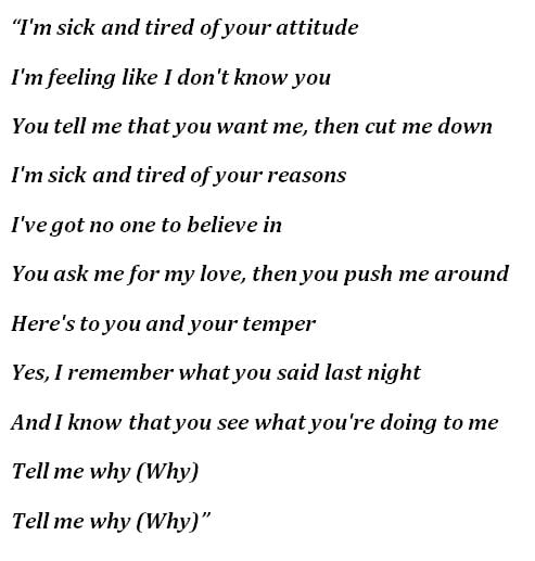 and tell me why lyrics