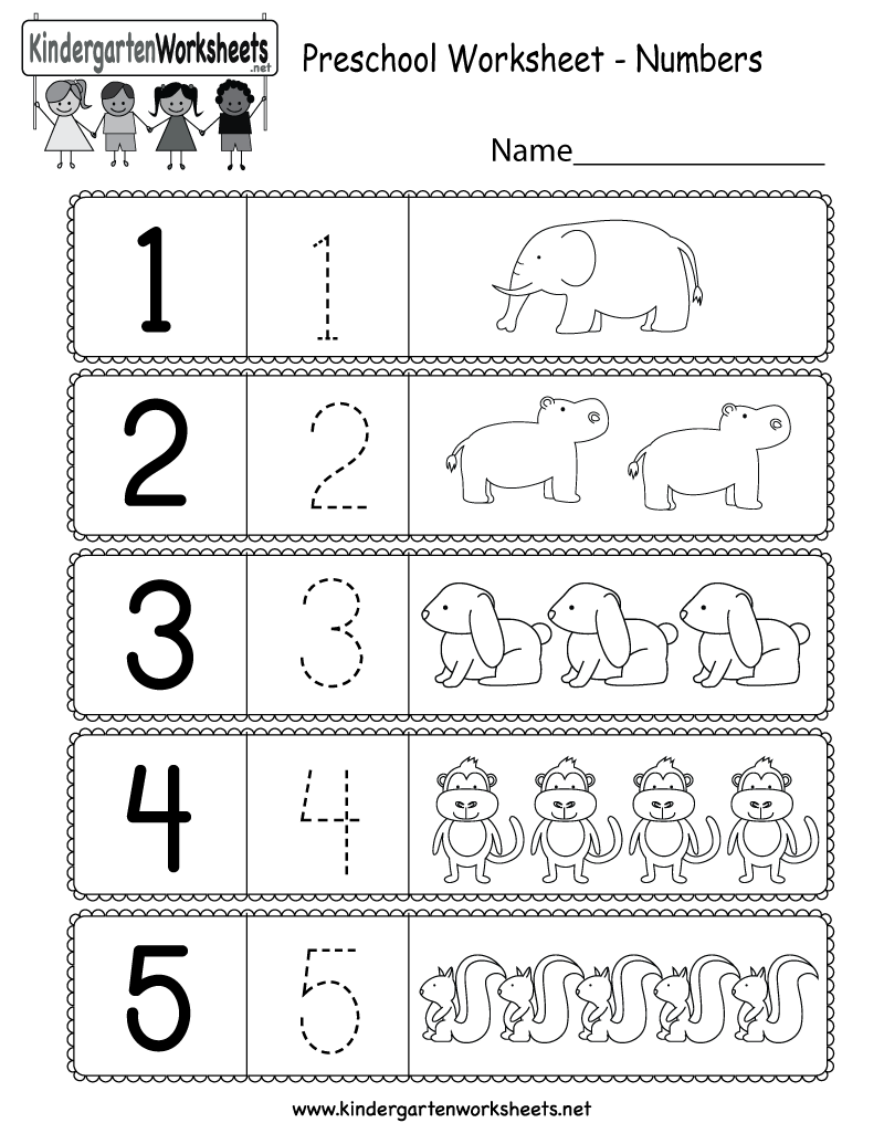 kindergarten worksheets numbers