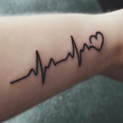 heartbeat wrist tattoo