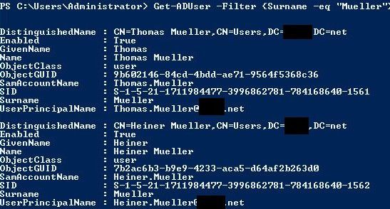 powershell get-aduser