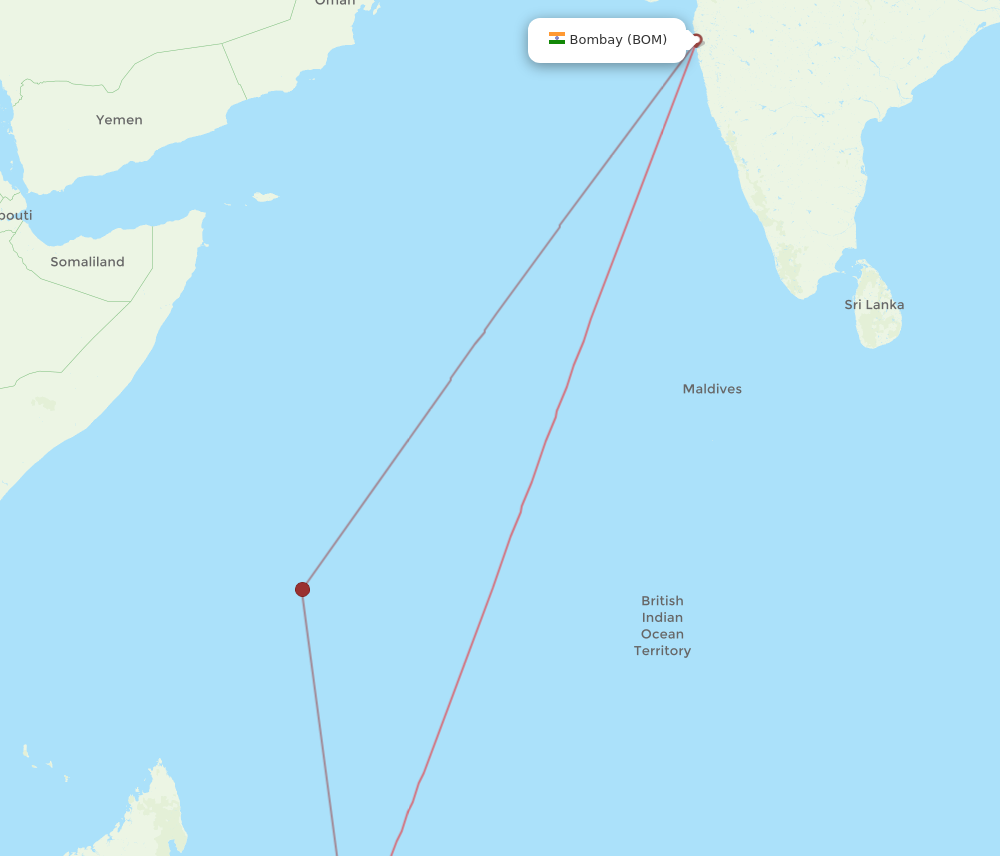 india to mauritius distance by flight