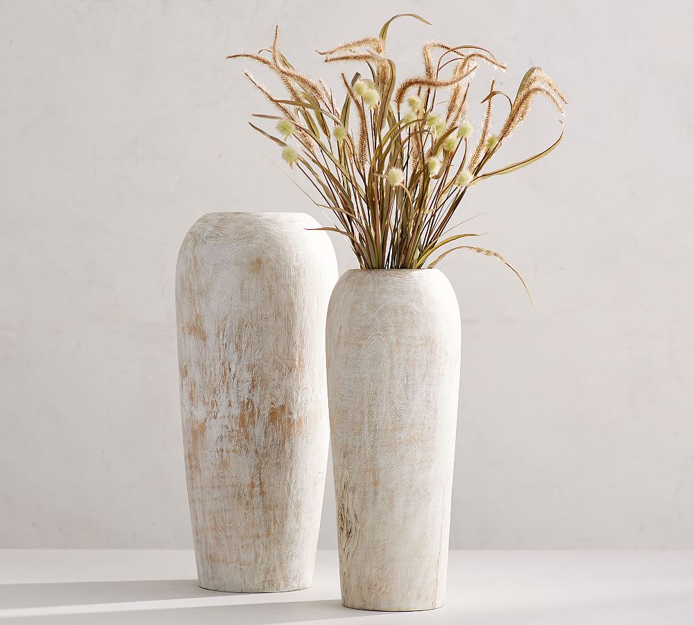 mango wood floor vase