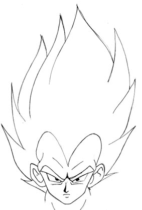 vegeta dibujo facil