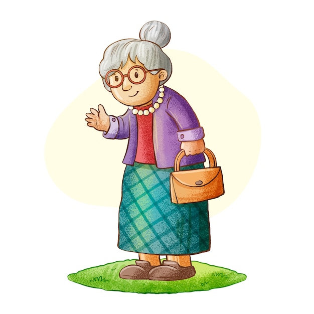 cartoon grandma