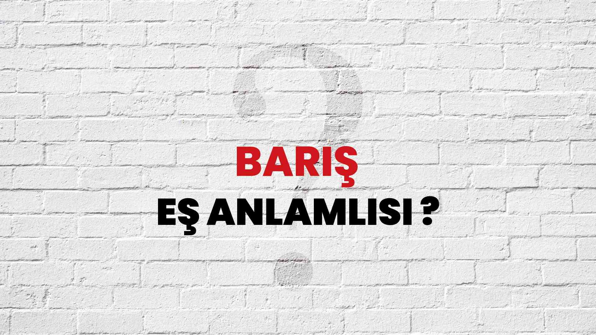 barış es anlamlisi