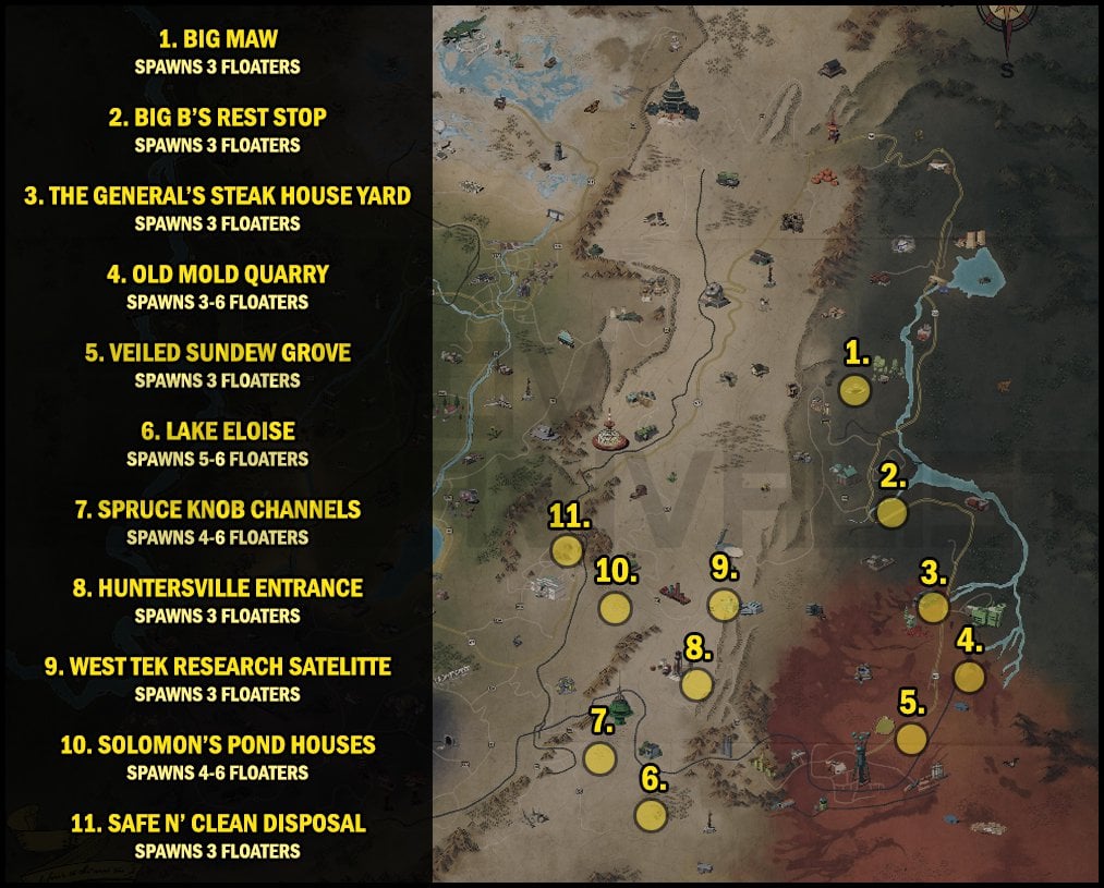 fallout 76 floater locations