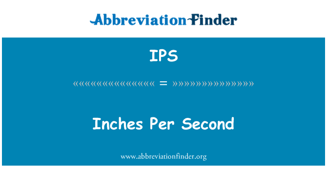 inches per second