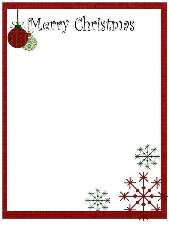 free christmas borders to print