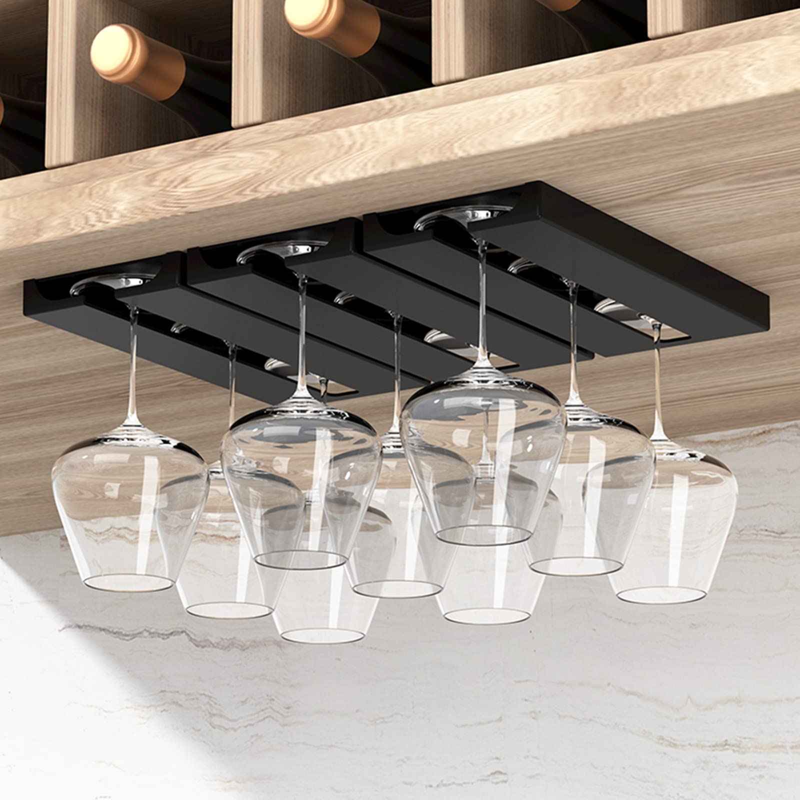 hanging glass wine rack