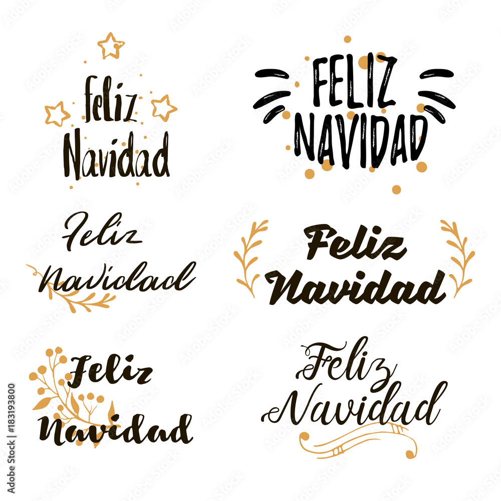 feliz navidad letering