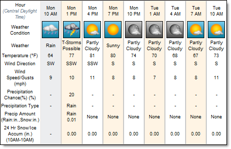 weather by the hour