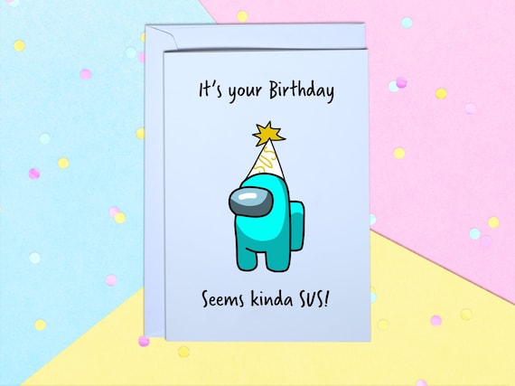 among us birthday card