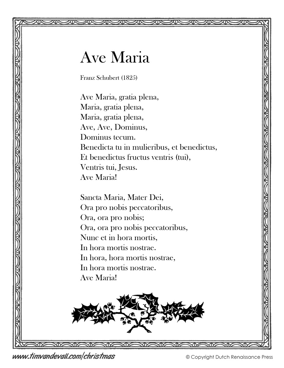 ave maria song lyrics