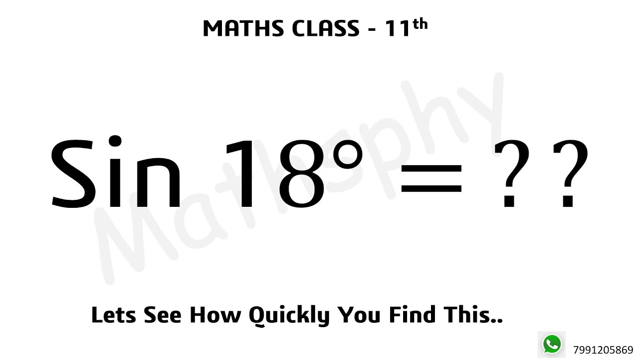 find the value of sin 18 degree