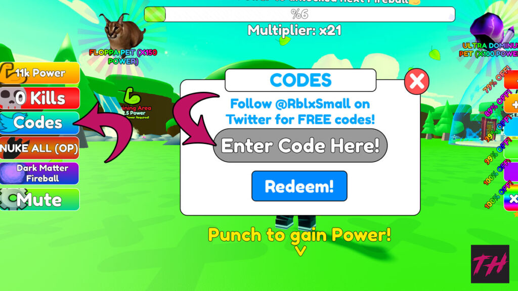 fireball punching simulator codes