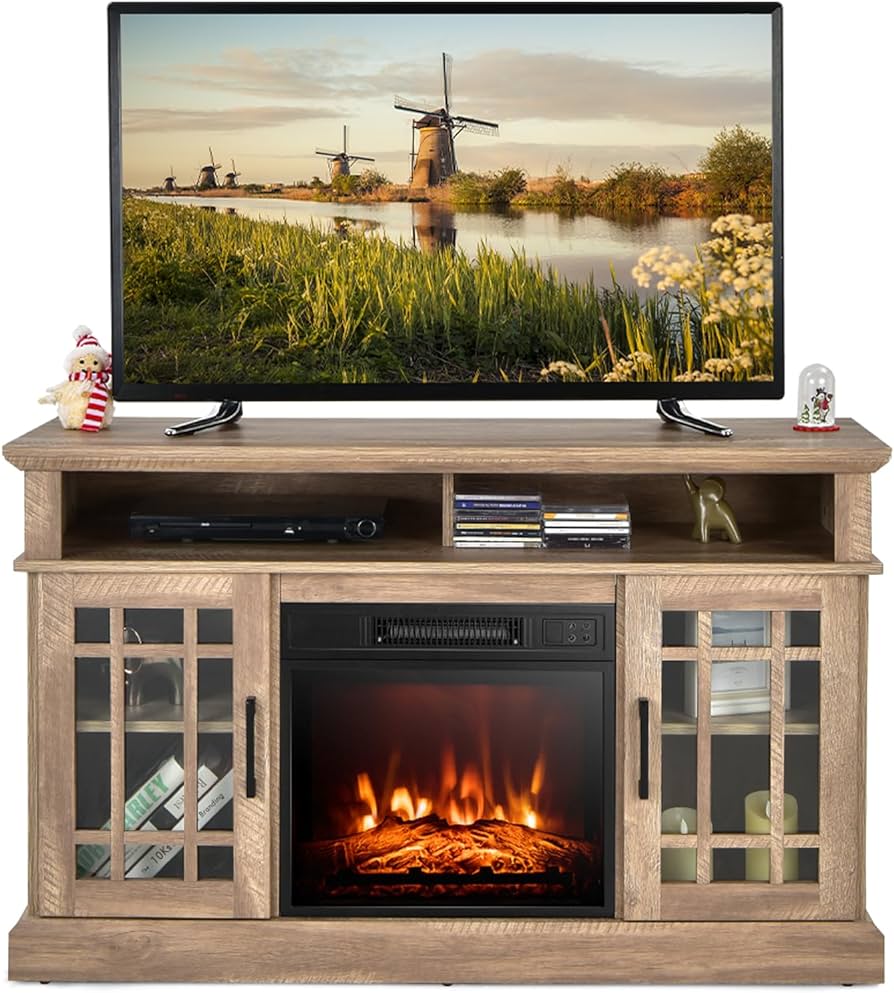 fireplace tv stand with fireplace