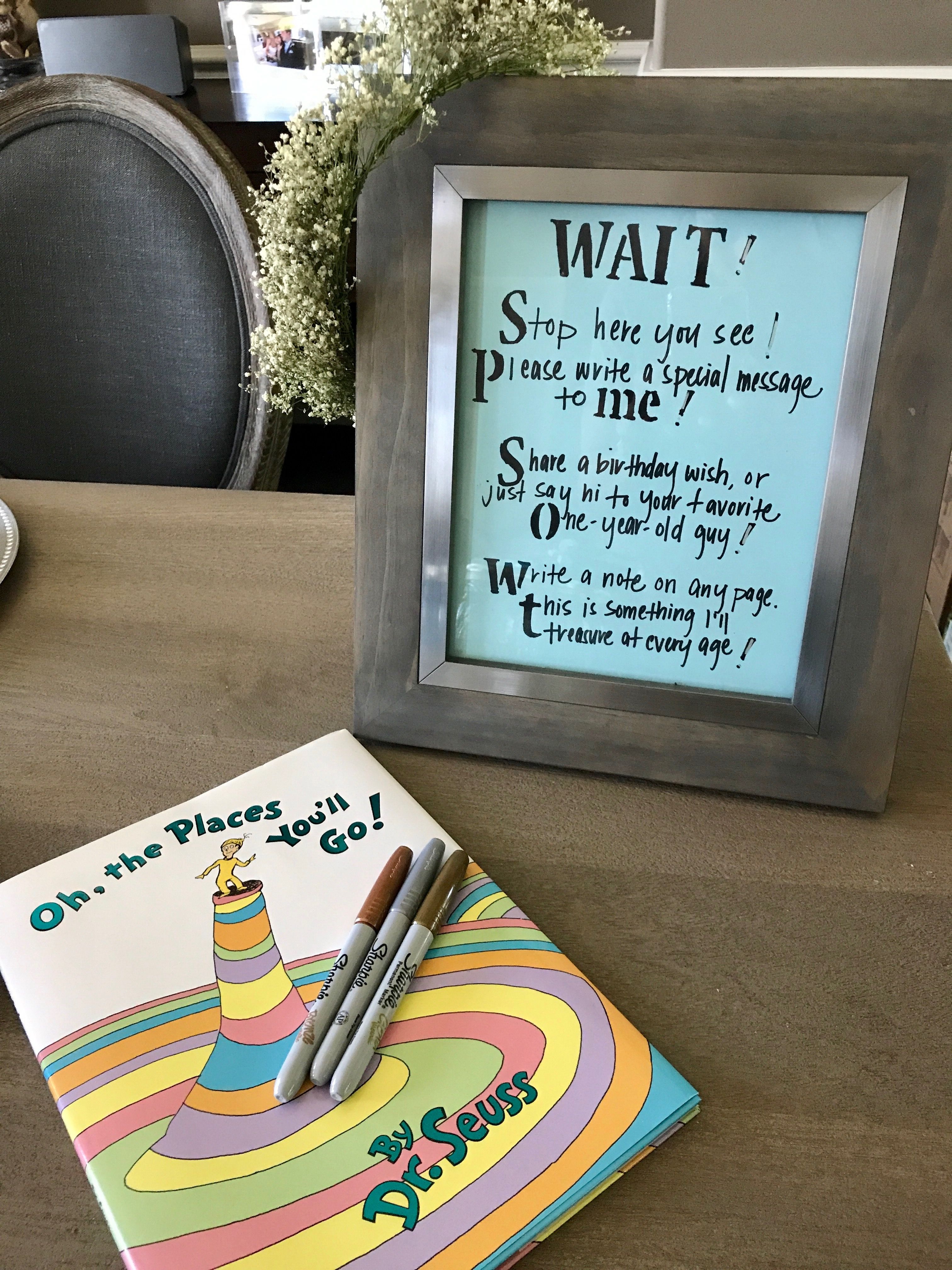 first birthday guest book sign