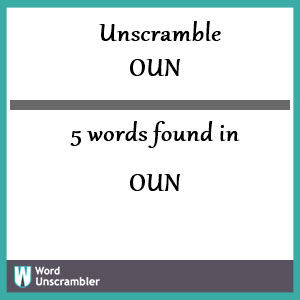 five letter word with oun in middle