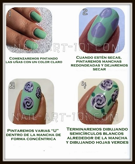 flores en uñas paso a paso