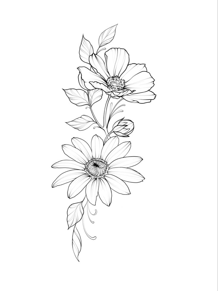 flower tattoo outline