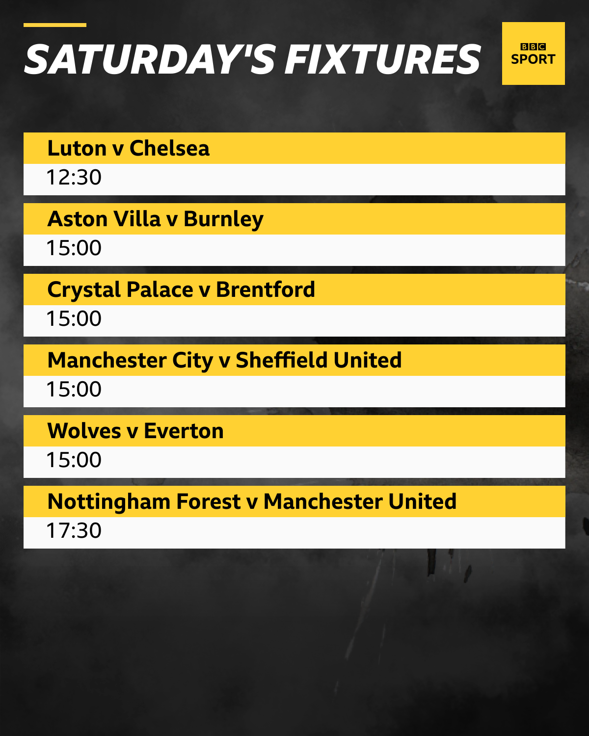 football fixtures bbc