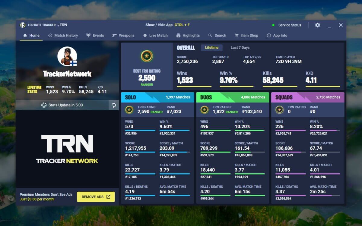 fortnmite tracker