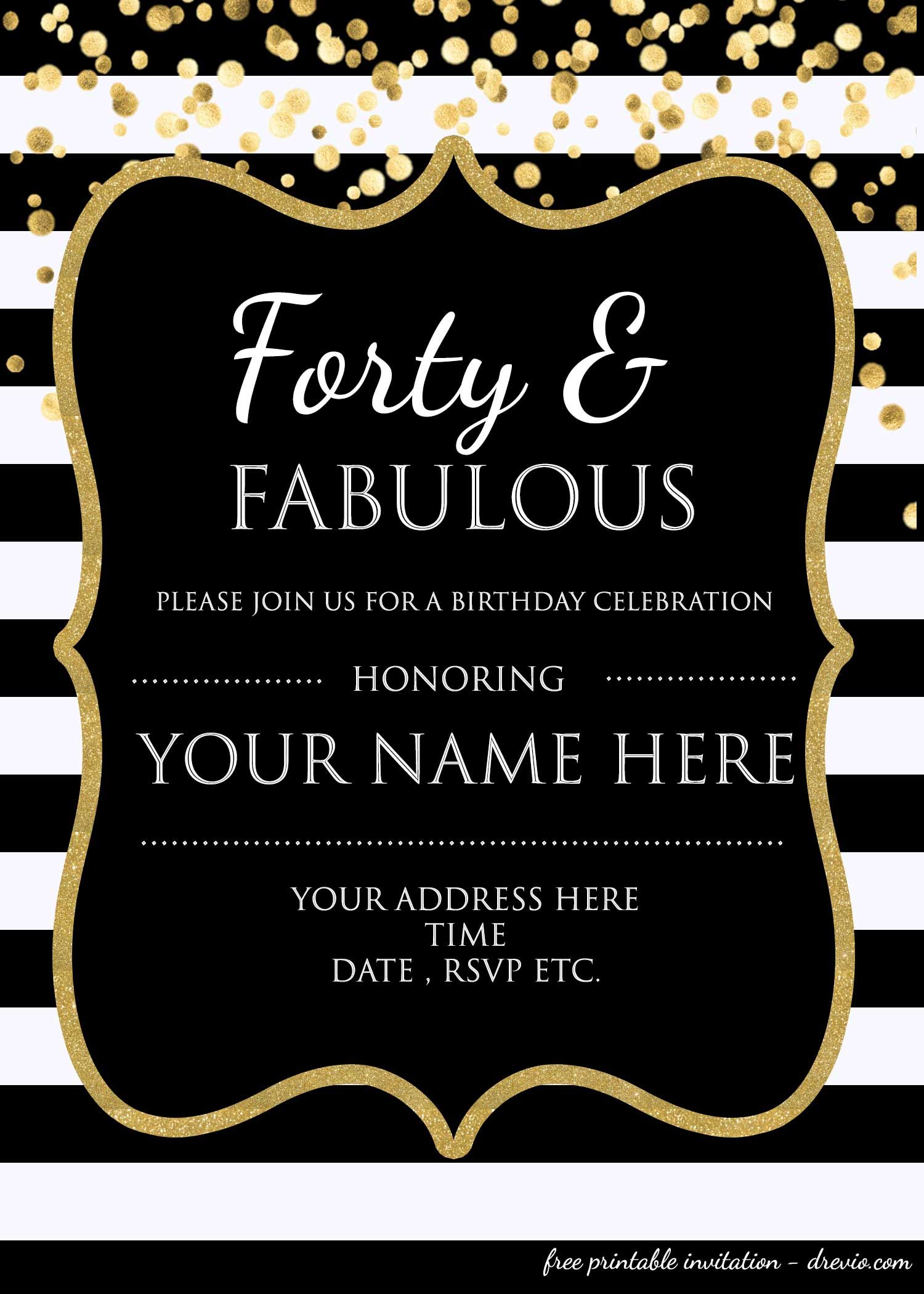 forty birthday invitation