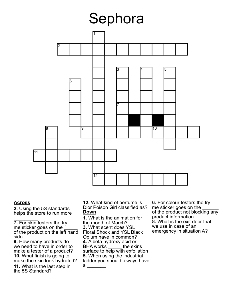 fragrances crossword