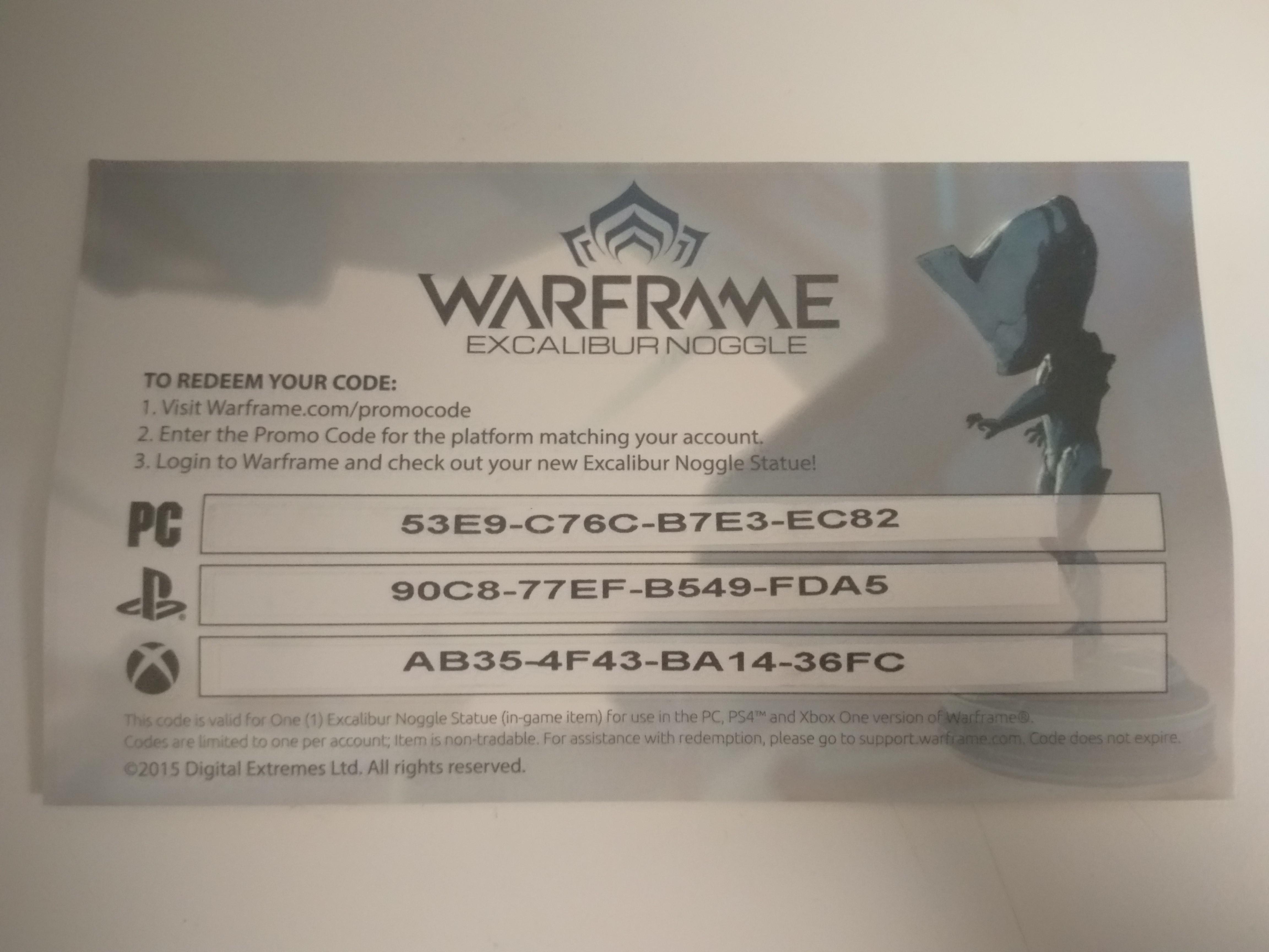 free codes for warframe