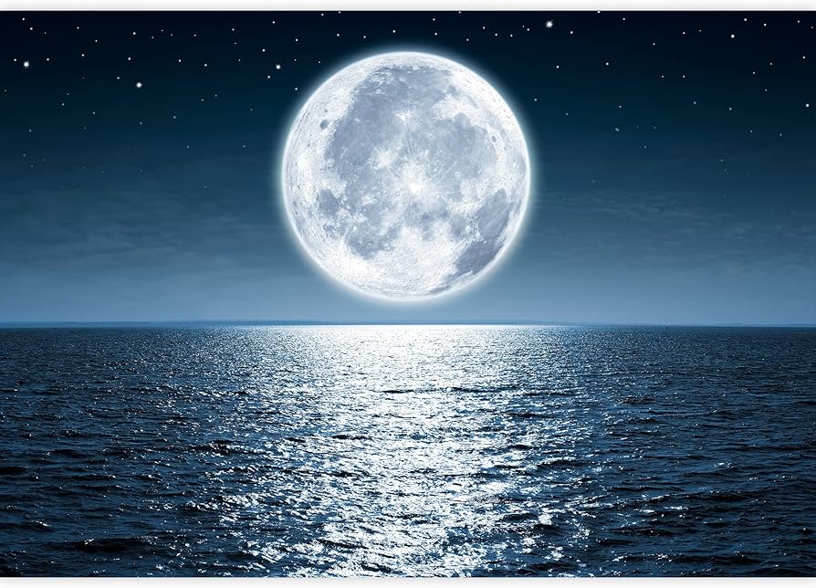 full moon sea wallpaper