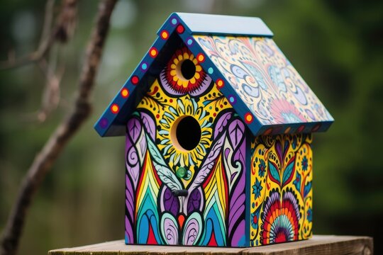 funky painted birdhouses