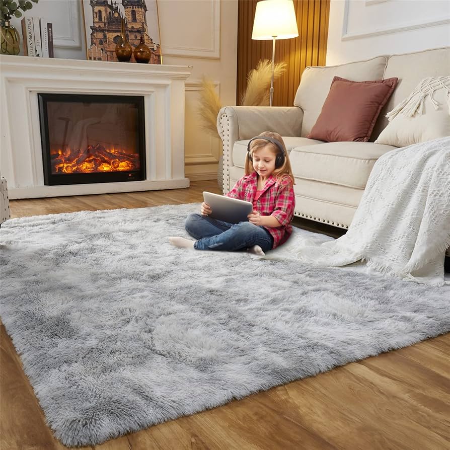 fuzzy living room rugs