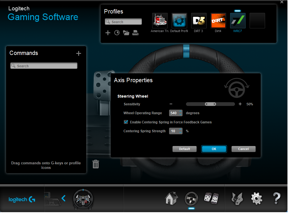 g29 force feedback settings