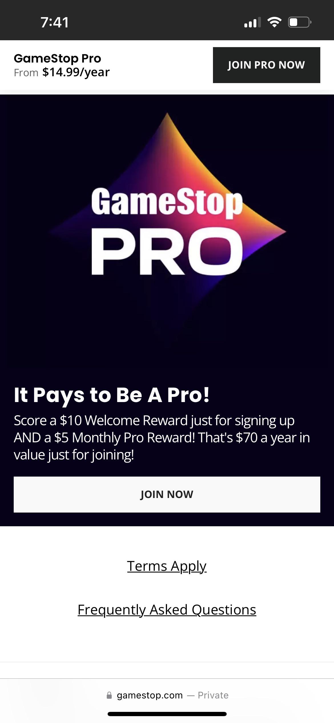 gamestop pro cost