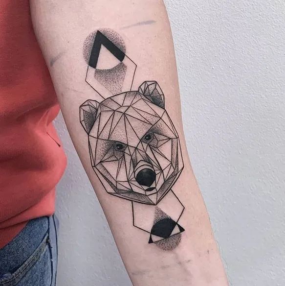 geometric bear tattoo