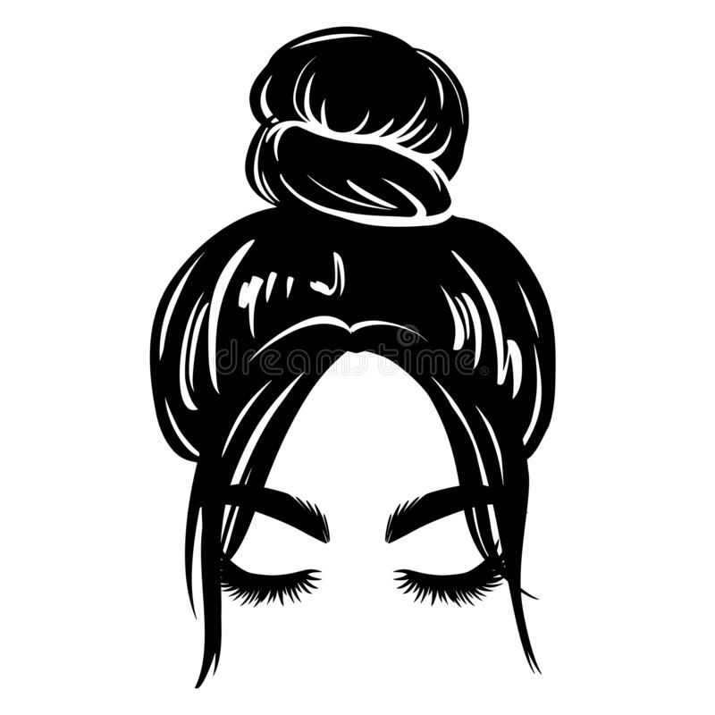 girl with bun silhouette