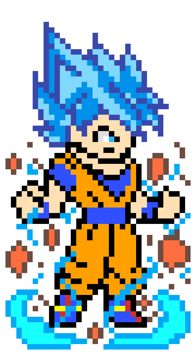 goku ssj blue pixel art