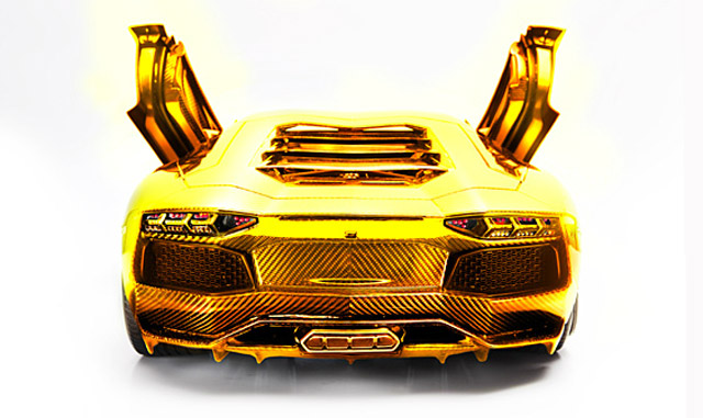 gold diamond rainbow lamborghini