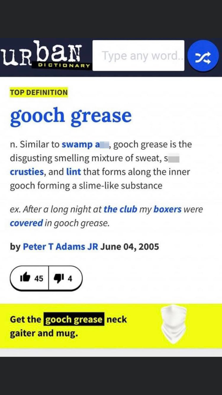 gooch meaning slang