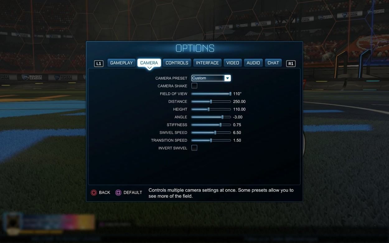 good rocket league settings