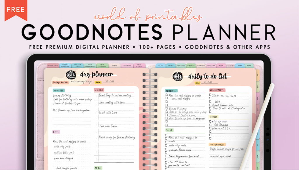 goodnotes free planner