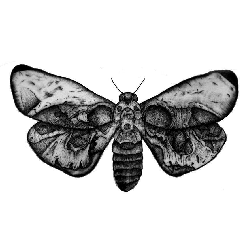 gothic moth tattoo