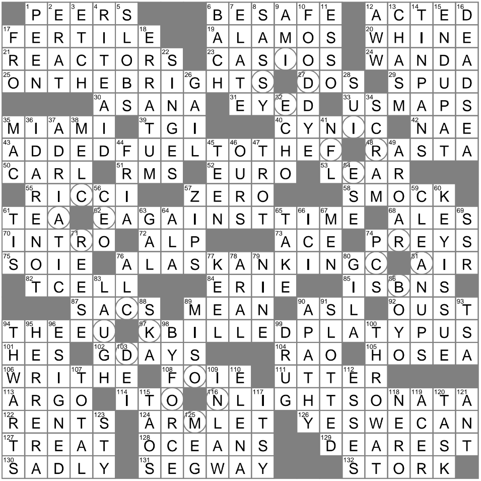 gourmets crossword clue