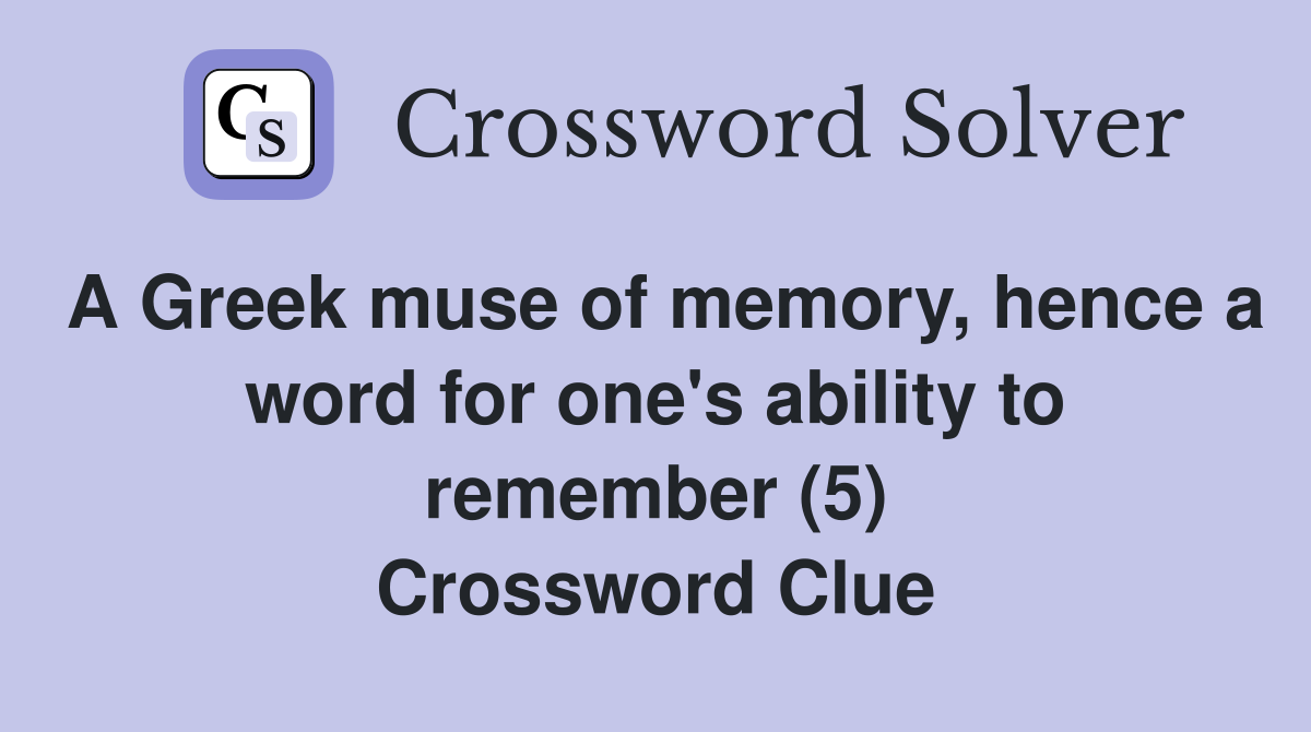 greek muse crossword clue