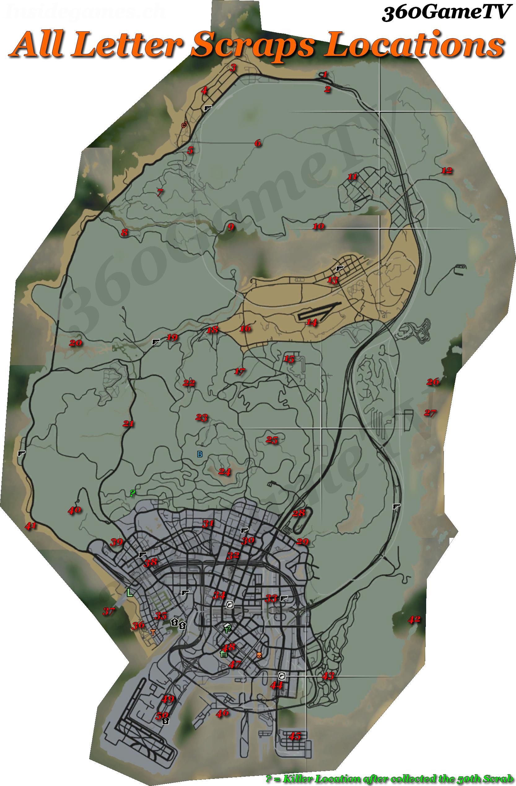 gta 5 ps3 letter scrap locations