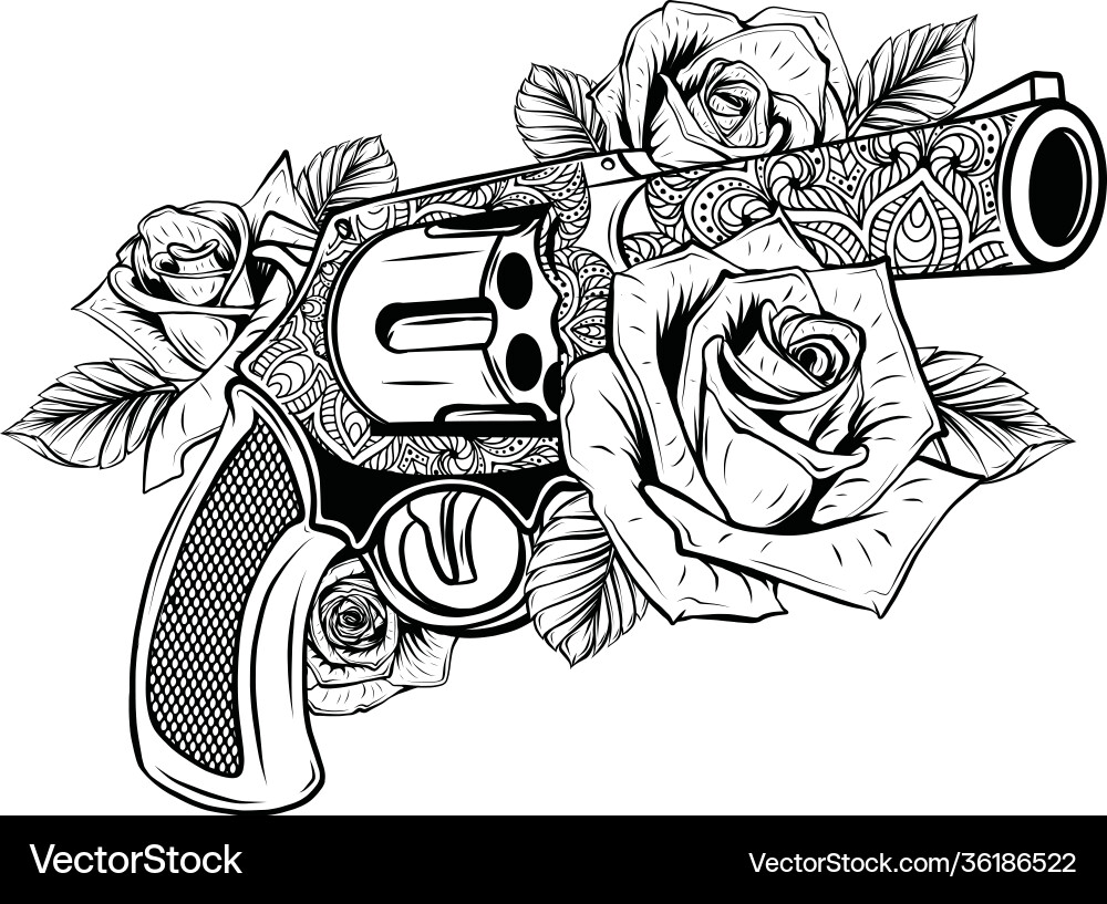 gun tattoo vector