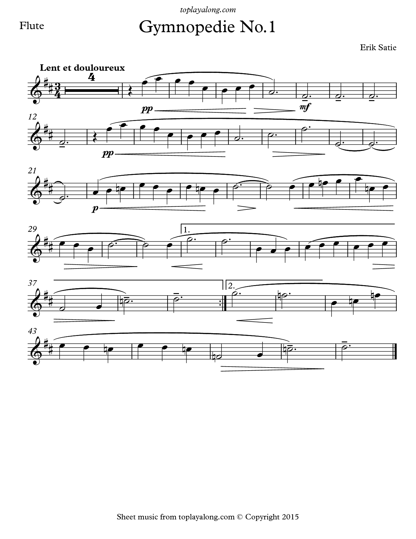 gymnopedie no 1 sheet music pdf