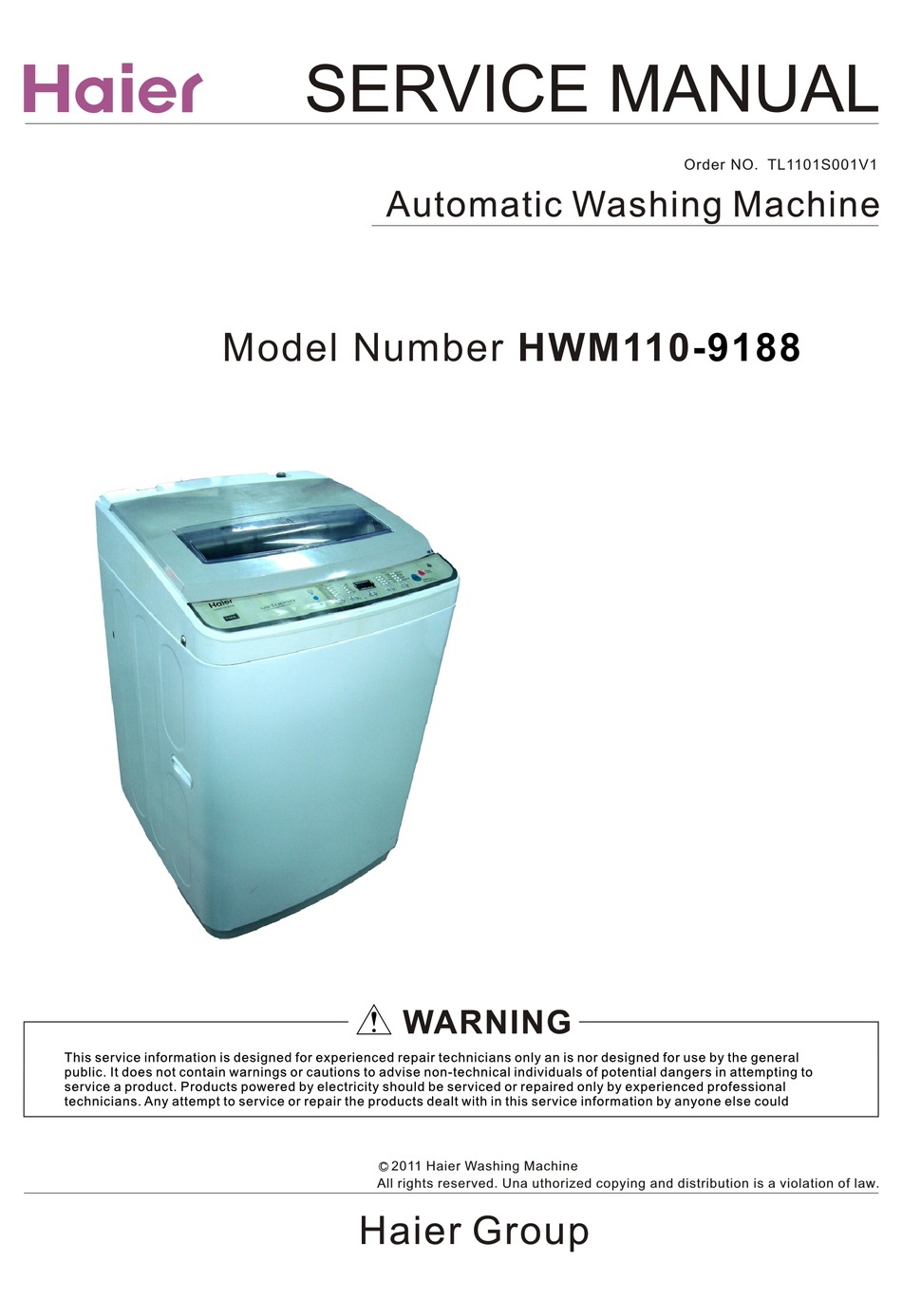 haier washing machine repair manual